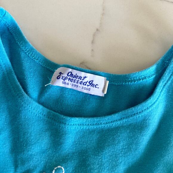 Orient Expressed Blue & Green Whale Appliqué Tank Dress - Picture 2 of 5